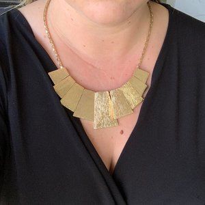 Gold New York & Company Statement Bib Necklace